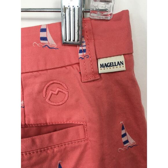 Magellan Outdoors Shorts Womens 2 Pink with Sailboat‎ Pattern Sailing Boating - Picture 7 of 9